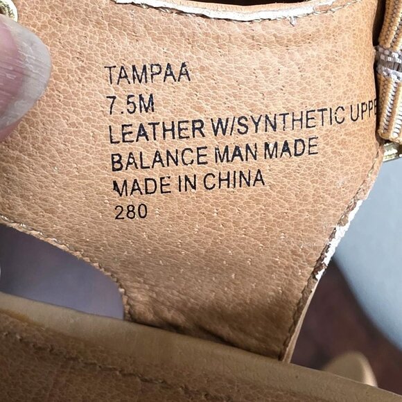 Steve Madden Gold & Nude Strappy Wedge Sandals With Buckle Closure Size 7.5 - Picture 11 of 13